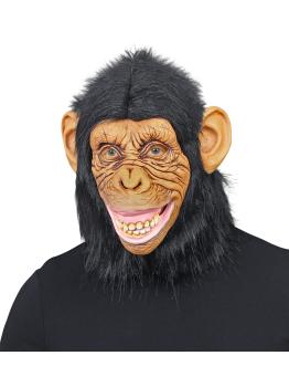 Máscara de Chimpanzé de Látex com Cabelo – Widmann | Fantasia para Adulto