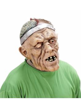 Máscara de cirurgia de Halloween com cabelo.
