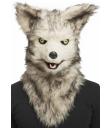 Máscara de animal lobo adulto com mandíbula móvel