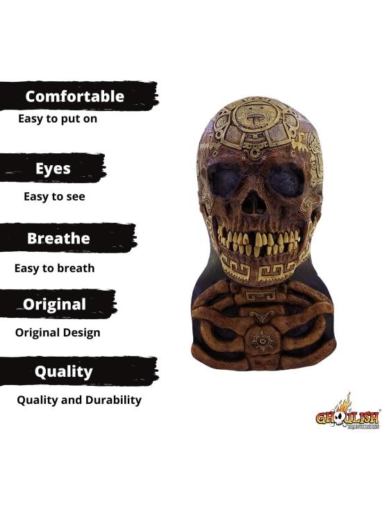 Máscara de Caveira Asteca para Adultos, Látex | Ghoulish Productions Copy