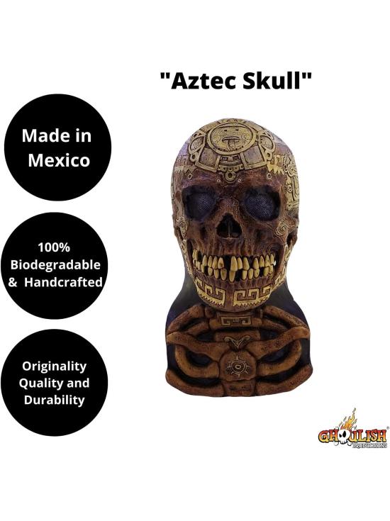 Máscara de Caveira Asteca para Adultos, Látex | Ghoulish Productions Copy