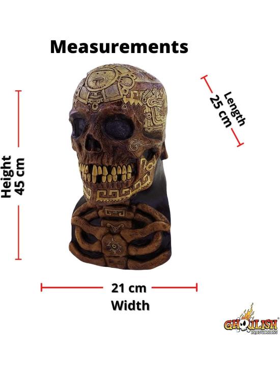 Máscara de Caveira Asteca para Adultos, Látex | Ghoulish Productions Copy