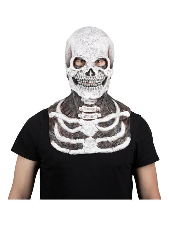 Máscara realista de caveira macabra do Sr. Ossos para o Halloween