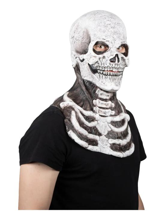 Máscara realista de caveira macabra do Sr. Ossos para o Halloween