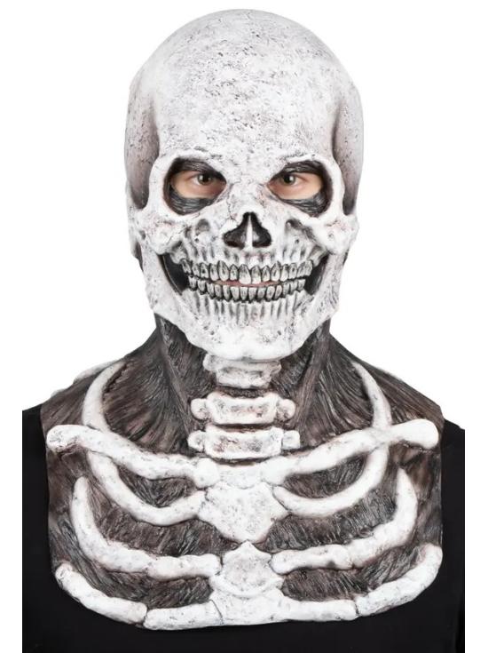 Máscara realista de caveira macabra do Sr. Ossos para o Halloween