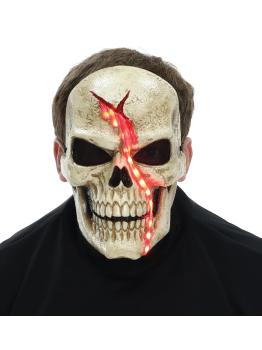Máscara de caveira sangrando com luzes