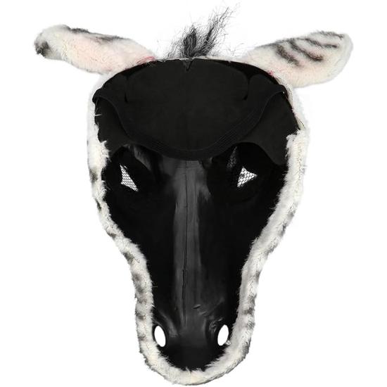 Máscara de zebra com cabelo para adultos
