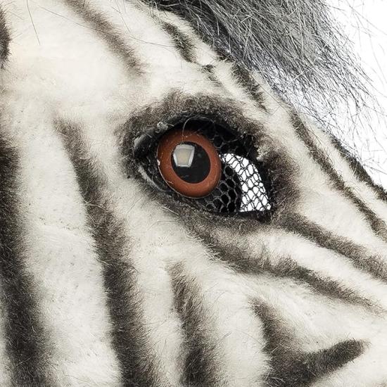 Máscara de zebra com cabelo para adultos