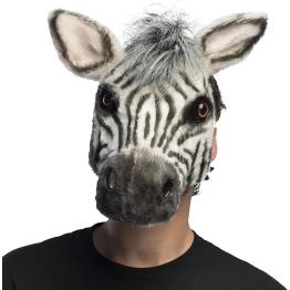 Máscara de zebra com cabelo para adultos