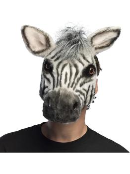 Máscara de zebra com cabelo para adultos