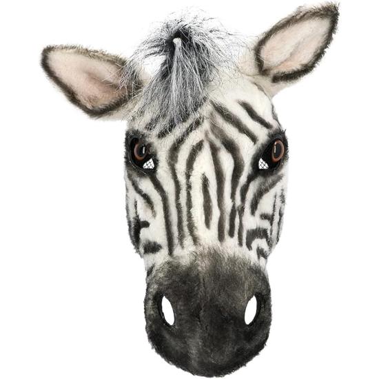 Máscara de zebra com cabelo para adultos