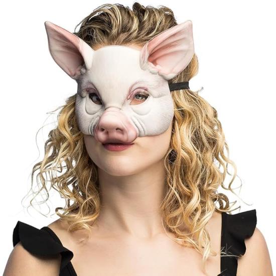 Máscara realista de porco para fantasia | Animal em EVA para Carnaval e Halloween