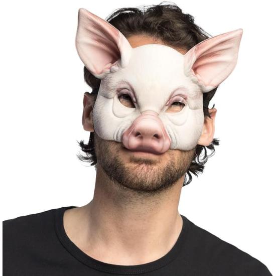 Máscara realista de porco para fantasia | Animal em EVA para Carnaval e Halloween