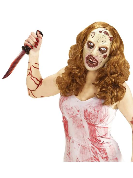 Máscara de mulher zumbi adulta