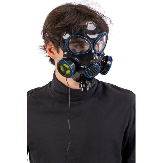 Máscara de gás com decorações iluminadas (pilhas não incluídas) em um saco de papelão com aba