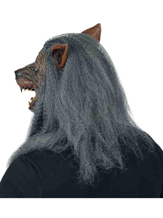 Máscara de lobisomem com cabelo