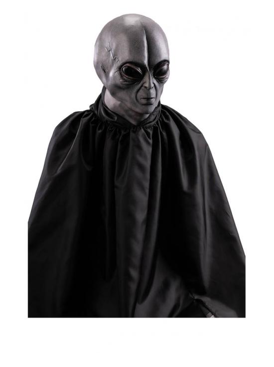 máscara alienígena de látex com aba de papelão