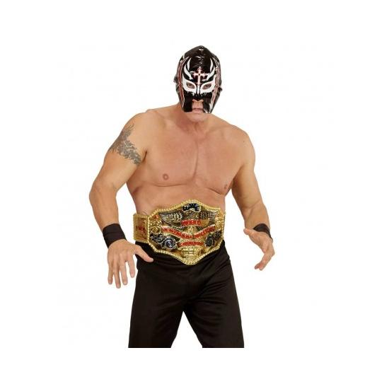 Máscara de luta preta..