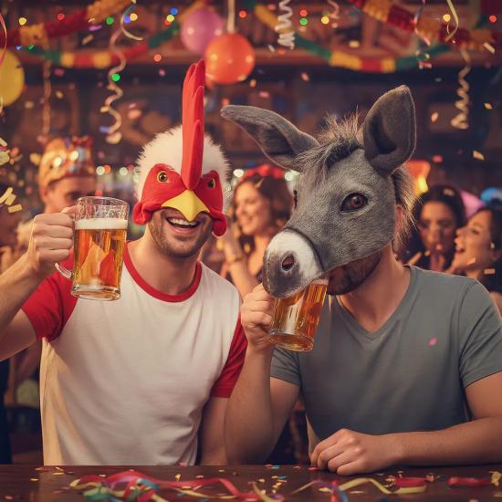 Máscara de Burro de Pelúcia para Adultos