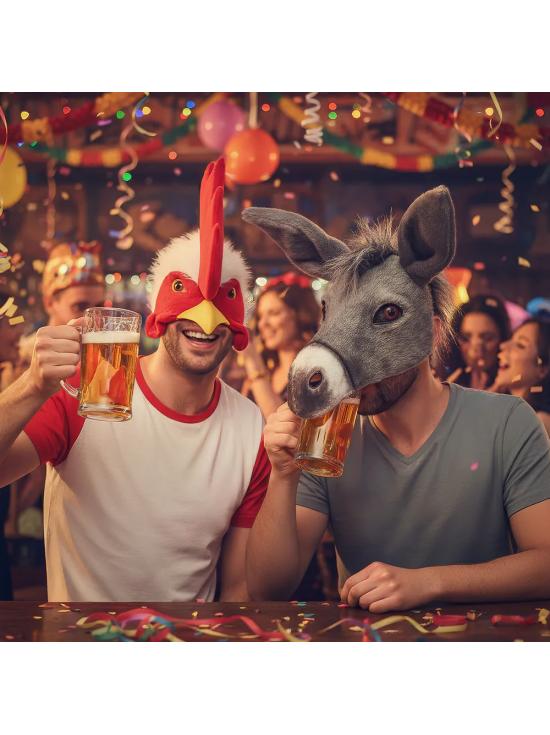 Máscara de Burro de Pelúcia para Adultos