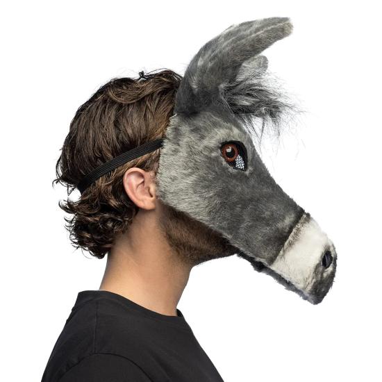 Máscara de Burro de Pelúcia para Adultos