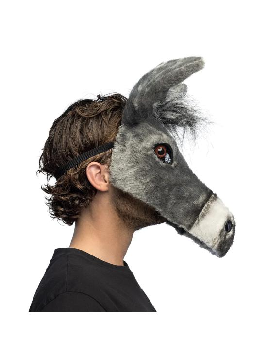 Máscara de Burro de Pelúcia para Adultos