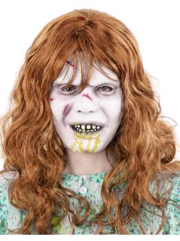 Máscara da Regan, a Exorcista, com cabelo para adultos