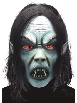Máscara de vampiro em látex com cabelo