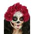 Máscara do Dia de Los Muertos decorada com rosas vermelhas