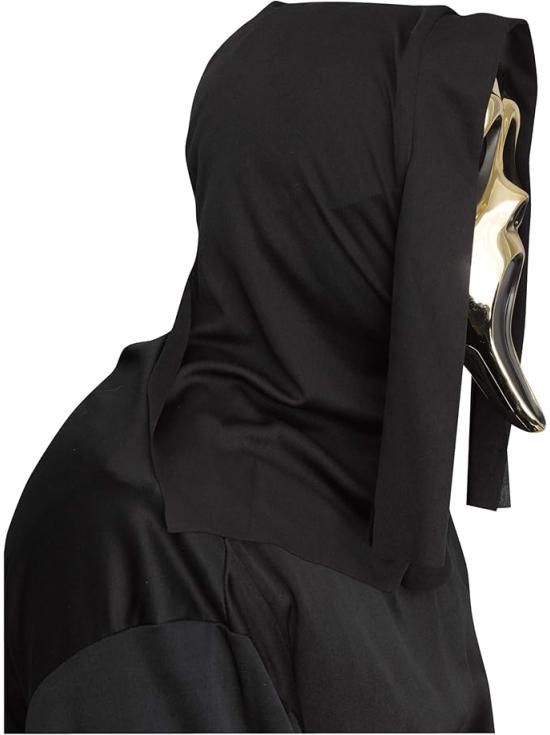 Máscara GhostFace Dourada Cromada com Capa – PVC Rígido Cromado