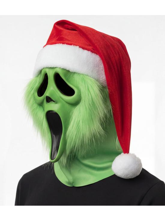 Máscara do Grinch Verde do Ghost Face® com Chapéu de Natal