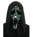 Máscara Disco GhostFace Oil Slick – Terror com Reflexos Verdes de Festa