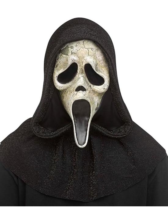 Máscara GhostFace Deluxe Envelhecida – Máscara de Terror Scream para Adultos no Halloween
