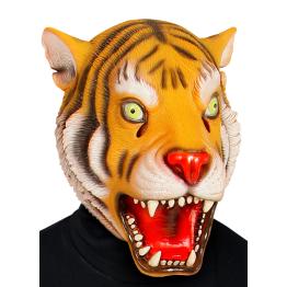 Máscara de tigre de látex adulto