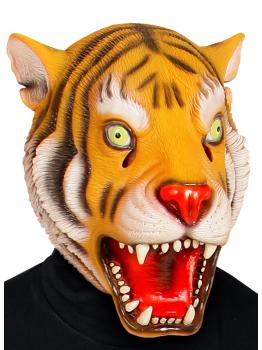 Máscara de tigre de látex adulto