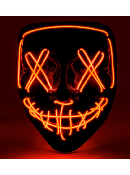 Máscara LED assustadora rosto brilhante psicopata demônio Halloween