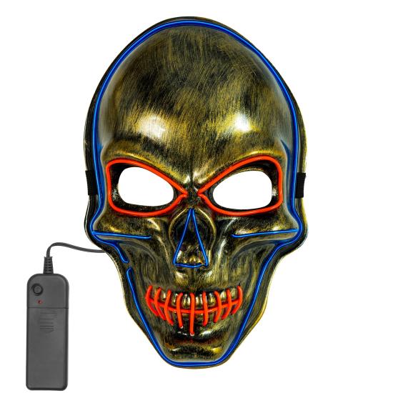 Máscara de caveira LED, rosto brilhante, caveira, esqueleto, demônio, Halloween Máscara de caveira LED, rosto brilhante, caveira, esqueleto, demônio, Halloween