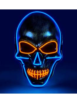 Máscara de caveira LED, rosto brilhante, caveira, esqueleto, demônio, Halloween