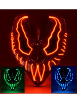 Máscara de monstro LED rosto brilhante careta assustador demônio Halloween