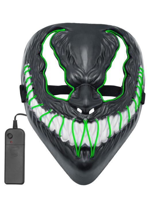 Máscara de monstro LED rosto brilhante careta assustador demônio Halloween