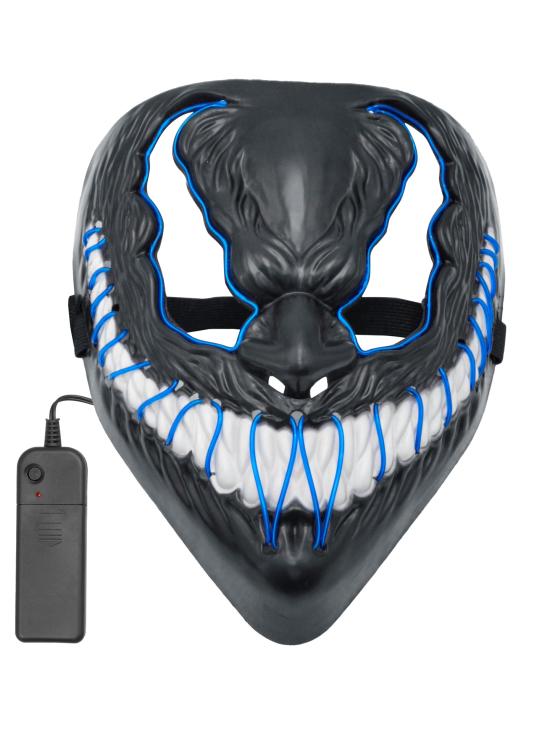Máscara de monstro LED rosto brilhante careta assustador demônio Halloween