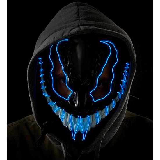 Máscara de monstro LED rosto brilhante careta assustador demônio Halloween