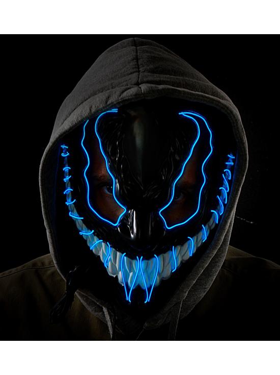 Máscara de monstro LED rosto brilhante careta assustador demônio Halloween