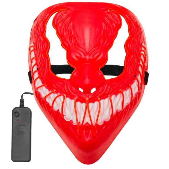 Máscara de monstro LED rosto brilhante careta assustador demônio Halloween