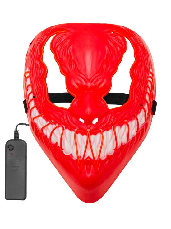 Máscara de monstro LED rosto brilhante careta assustador demônio Halloween
