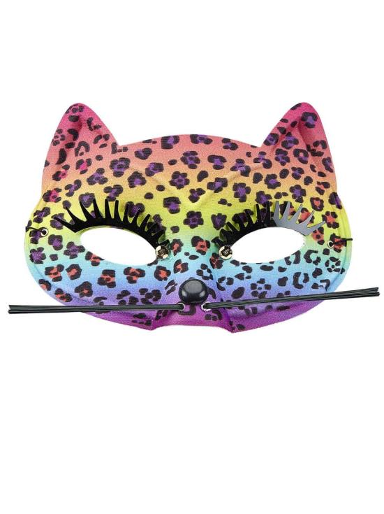 Máscara de leopardo arco-íris