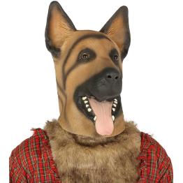 Máscara de cão pastor alemão adulto.
