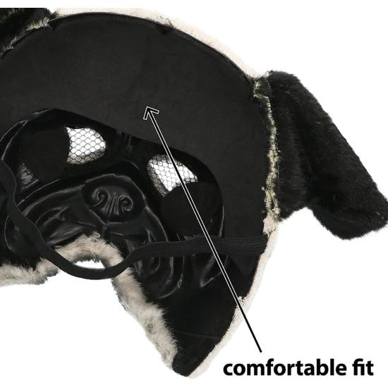 Máscara realista de cachorro pug – Fantasia divertida e chamativa