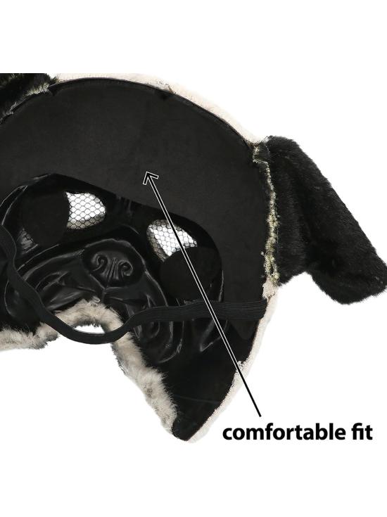 Máscara realista de cachorro pug – Fantasia divertida e chamativa