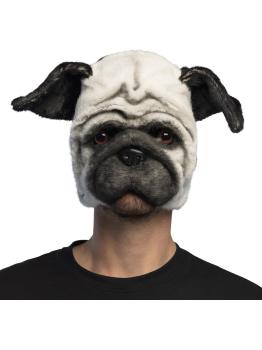 Máscara realista de cachorro pug – Fantasia divertida e chamativa